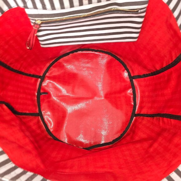 Henri Bendel Extra Large Striped Canvas Tote Bag, Beach Bag AS IS - Picture 6 of 15